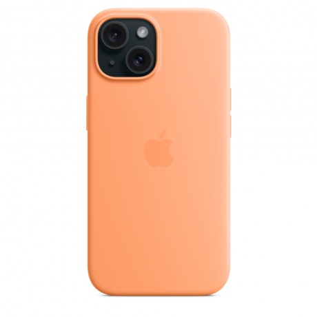 Чехол оригинальный Apple для Iphone 15 Silicone Case - Orange Sorbet - фото 5