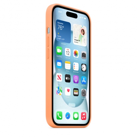 Чехол оригинальный Apple для Iphone 15 Silicone Case - Orange Sorbet - фото 7