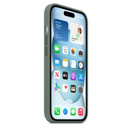 Чехол оригинальный Apple для Iphone 15 Silicone Case - Cypress - фото 7