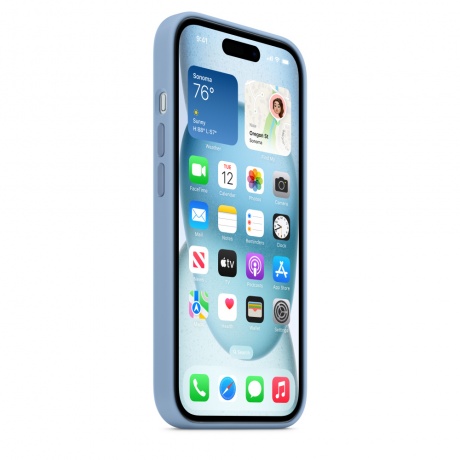 Чехол оригинальный Apple для Iphone 15 Silicone Case - Winter Blue - фото 7