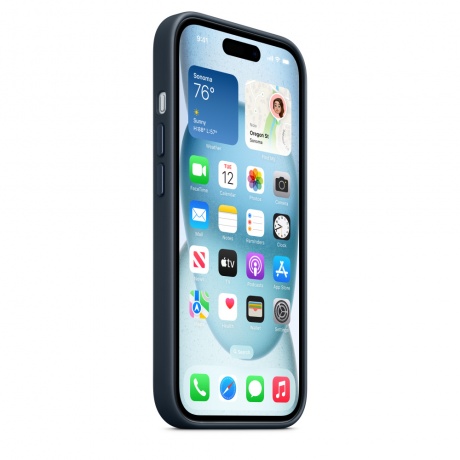 Чехол оригинальный Apple для Iphone 15 Woven Case - Pacific Blue - фото 7