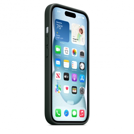 Чехол оригинальный Apple для Iphone 15 Woven Case - Ever green - фото 7