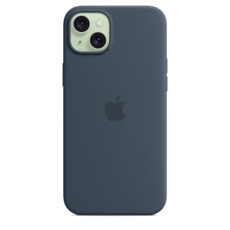 Чехол оригинальный Apple для Iphone 15 Plus Silicone Case - Storme Blue - фото 4
