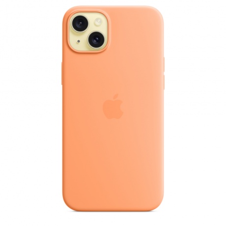 Чехол оригинальный Apple для Iphone 15 Plus Silicone Case - Orange Sorbet - фото 3
