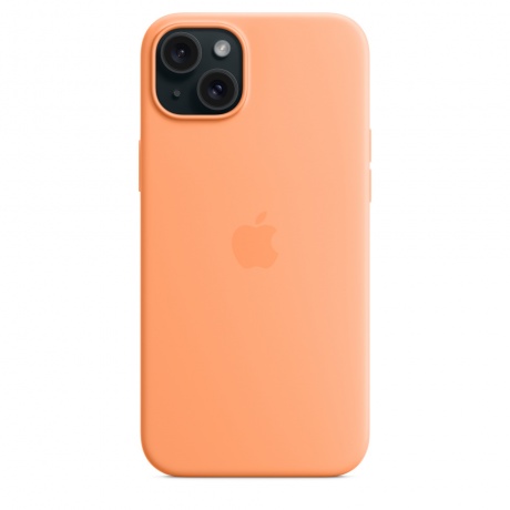 Чехол оригинальный Apple для Iphone 15 Plus Silicone Case - Orange Sorbet - фото 5