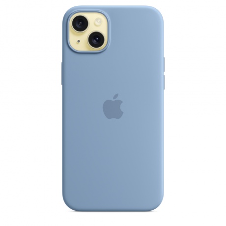 Чехол оригинальный Apple для Iphone 15 Plus Silicone Case - Winter Blue - фото 3