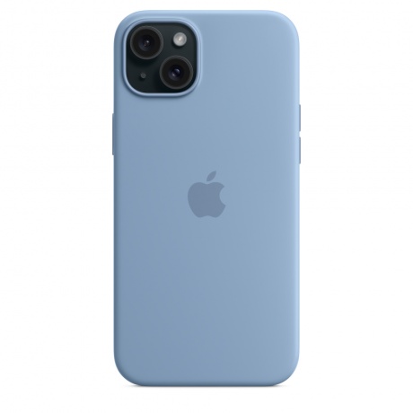 Чехол оригинальный Apple для Iphone 15 Plus Silicone Case - Winter Blue - фото 5