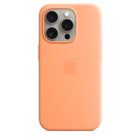 Чехол оригинальный Apple для Iphone 15 Pro Silicone Case - Orange Sorbet - фото 1