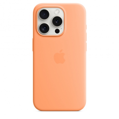 Чехол оригинальный Apple для Iphone 15 Pro Silicone Case - Orange Sorbet - фото 3