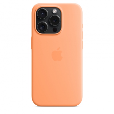 Чехол оригинальный Apple для Iphone 15 Pro Silicone Case - Orange Sorbet - фото 4