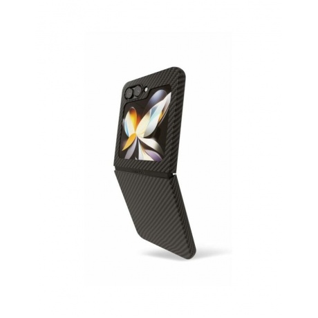 Чехол защитный VLP Kevlar Case для Samsung Z flip 5, черный - фото 3