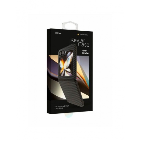 Чехол защитный VLP Kevlar Case для Samsung Z flip 5, черный - фото 6