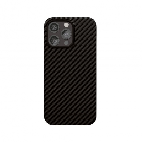 Чехол защитный VLP Kevlar Case с MagSafe для iPhone 15 Pro, черный - фото 1