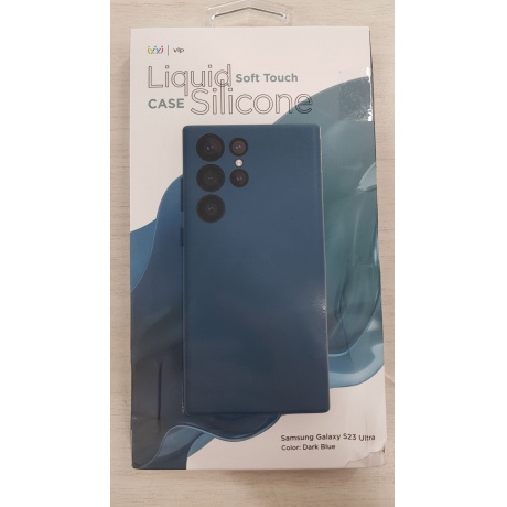 Чехол защитный VLP Silicone Case для Samsung Galaxy S23Ultra, темно-синий отличное состояние - фото 2