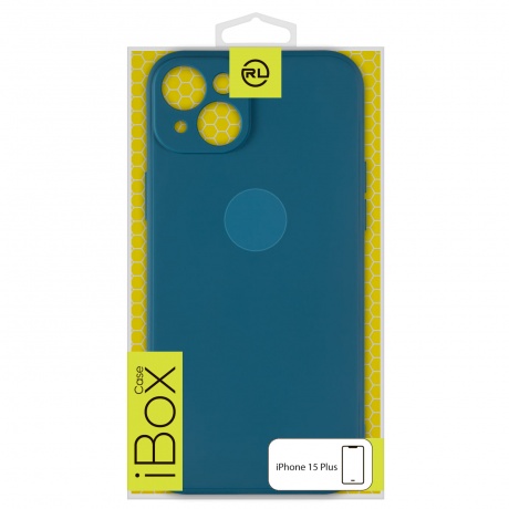 Чехол силиконовый iBox Case для iPhone 15 Plus, с защитой камеры и подложкой, синий - фото 6