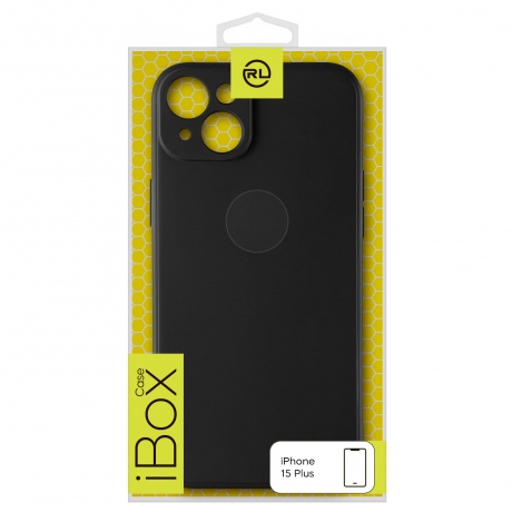 Чехол силиконовый iBox Case для iPhone 15 Plus, с защитой камеры и подложкой, черный - фото 4