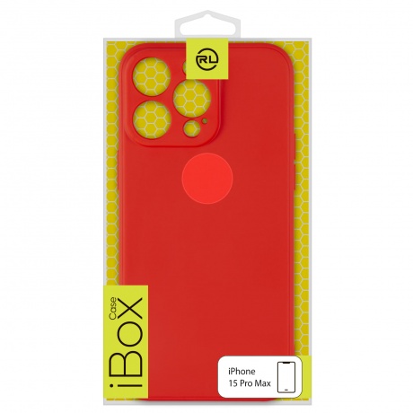 Чехол силиконовый iBox Case для iPhone 15 Pro Max, с защитой камеры и подложкой, красный - фото 6