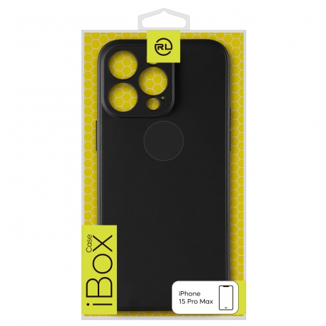 Чехол силиконовый iBox Case для iPhone 15 Pro Max, с защитой камеры и подложкой, черный - фото 4