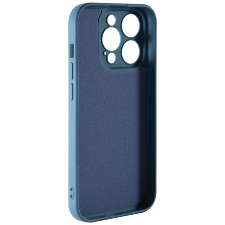 Чехол силиконовый iBox Case для iPhone 15 Pro, с защитой камеры и подложкой, синий - фото 3
