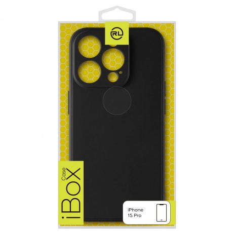 Чехол силиконовый iBox Case для iPhone 15 Pro, с защитой камеры и подложкой, черный - фото 4