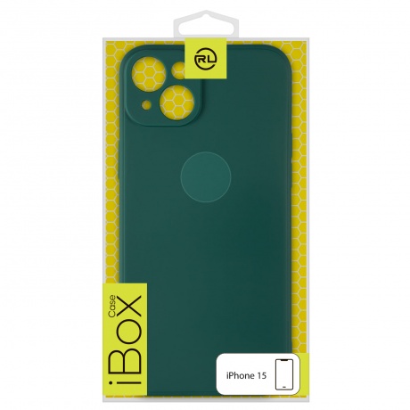 Чехол силиконовый iBox Case для iPhone 15, с защитой камеры и подложкой, зеленый - фото 6