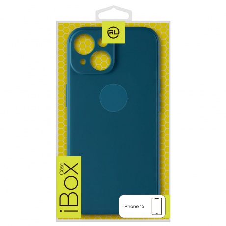 Чехол силиконовый iBox Case для iPhone 15, с защитой камеры и подложкой, синий - фото 4