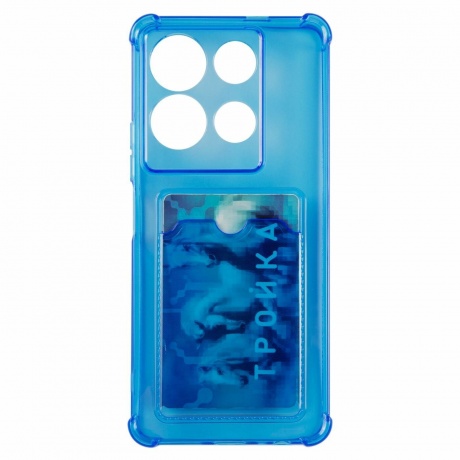 Чехол силиконовый iBox Crystal для Infinix Note 30, с кардхолдером (синий) - фото 3