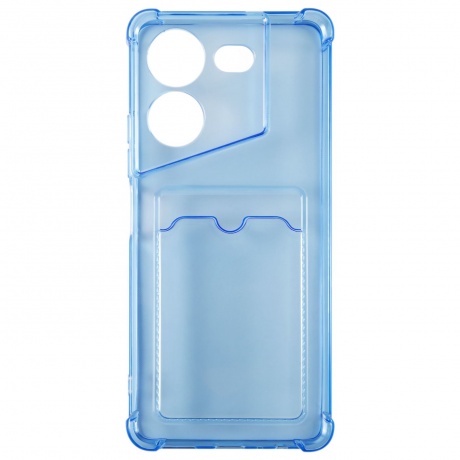 Чехол силиконовый iBox Crystal для Tecno Pova 5, с кардхолдером (синий) - фото 1