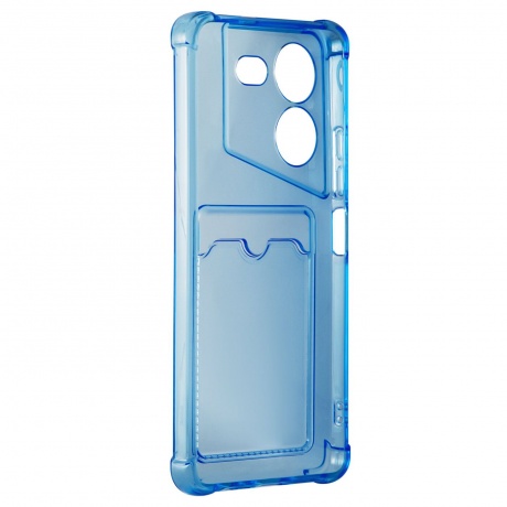Чехол силиконовый iBox Crystal для Tecno Pova 5, с кардхолдером (синий) - фото 3