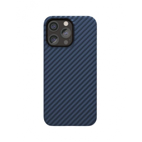 Чехол защитный vlp Kevlar Case с MagSafe для iPhone 15 Pro, темно-синий - фото 1