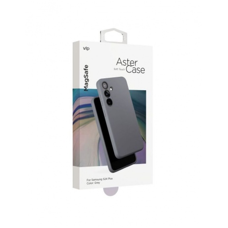Чехол защитный VLP Aster Case MagSafe для Samsung S24 Plus, серый - фото 4