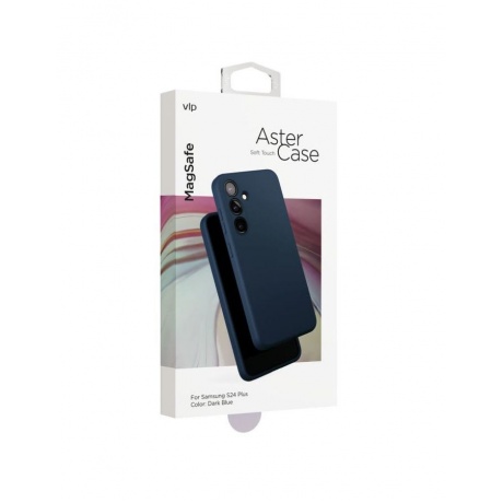 Чехол защитный VLP Aster Case MagSafe для Samsung S24 Plus, темно-синий - фото 4