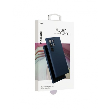 Чехол защитный VLP Aster Case MagSafe для Samsung S24 Ultra, темно-синий - фото 3