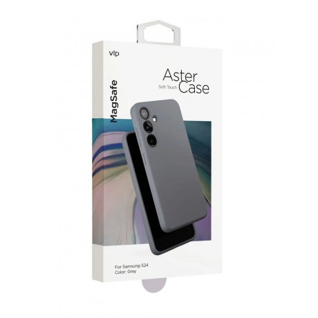 Чехол защитный VLP Aster Case MagSafe для Samsung S24, серый - фото 3