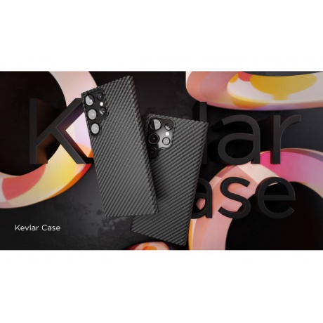 Чехол защитный VLP Kevlar Case MagSafe для Samsung S24 Plus, черный - фото 7