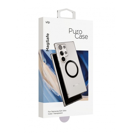 Чехол защитный VLP Puro Case MagSafe для Samsung S24 Ultra, прозрачный - фото 2