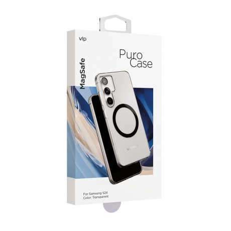 Чехол защитный VLP Puro Case MagSafe для Samsung S24, прозрачный - фото 2