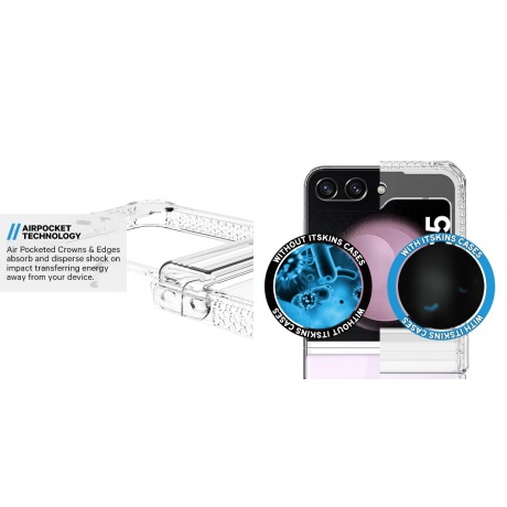 Чехол силиконовый ITSKINS HYBRID HINGE with MagSafe для Samsung Galaxy Z Flip 5, прозр./дымчатый - фото 11