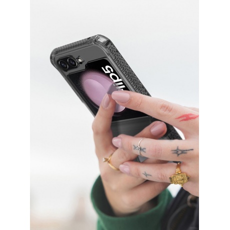 Чехол силиконовый ITSKINS HYBRID HINGE with MagSafe для Samsung Galaxy Z Flip 5, прозр./дымчатый - фото 3