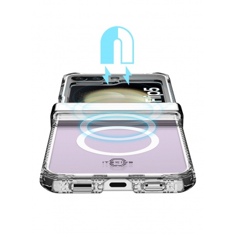 Чехол силиконовый ITSKINS HYBRID HINGE with MagSafe для Samsung Galaxy Z Flip 5, прозрачный - фото 6