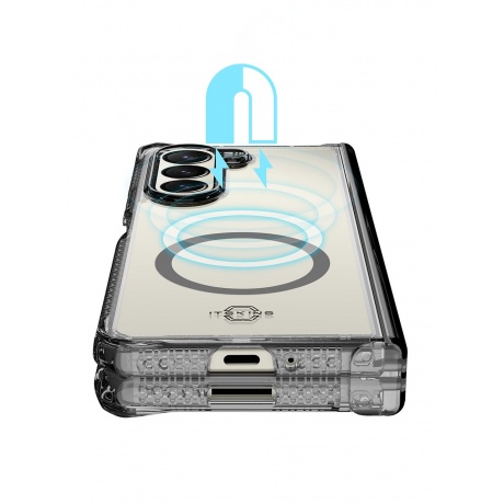 Чехол силиконовый ITSKINS HYBRID HINGE with MagSafe для Samsung Galaxy Z Fold 5, прозр./дымчатый - фото 6
