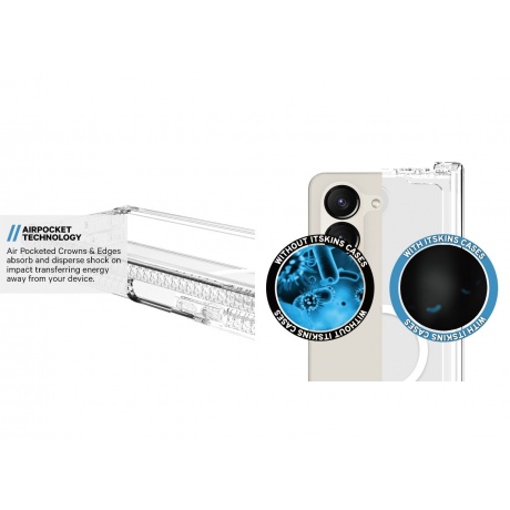 Чехол силиконовый ITSKINS HYBRID HINGE with MagSafe для Samsung Galaxy Z Fold 5, прозр./дымчатый - фото 8