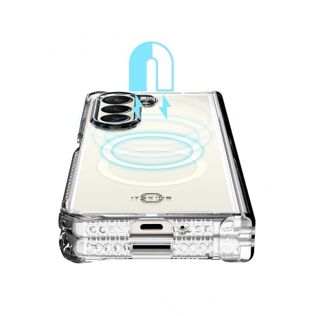Чехол силиконовый ITSKINS HYBRID HINGE with MagSafe для Samsung Galaxy Z Fold 5, прозрачный - фото 6