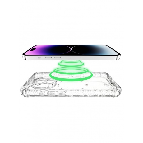 Чехол силиконовый ITSKINS SUPREME R SPARK MagSafe для iPhone 15 Pro, прозрачный - фото 4