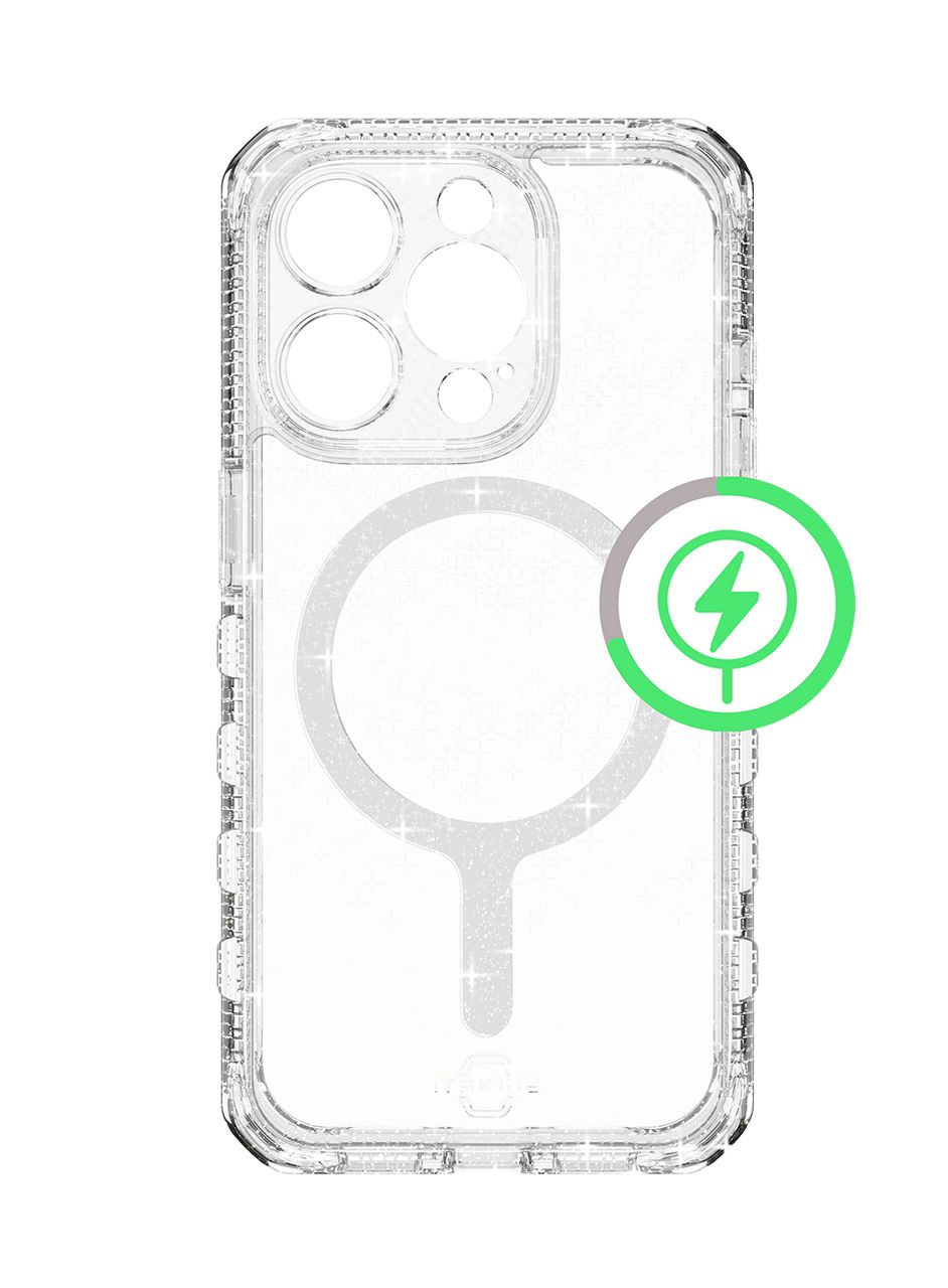 Чехол силиконовый ITSKINS SUPREME R SPARK MagSafe для iPhone 15 Pro, прозрачный чехол накладка itskins supreme r clear magsafe для iphone 15 pro графит прозрачный