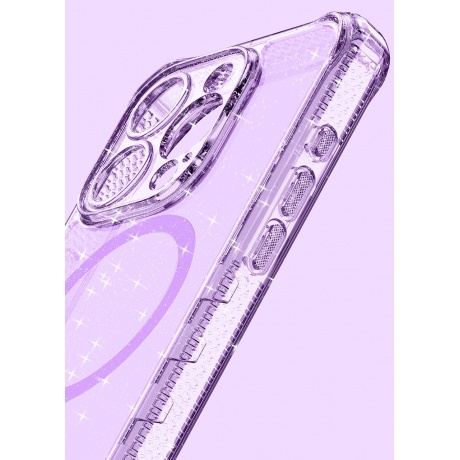 Чехол силиконовый ITSKINS SUPREME R SPARK MagSafe для iPhone 15 Pro, сиреневый - фото 2