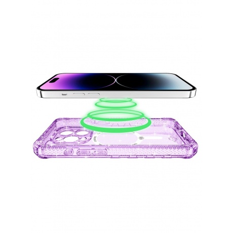 Чехол силиконовый ITSKINS SUPREME R SPARK MagSafe для iPhone 15 Pro, сиреневый - фото 4