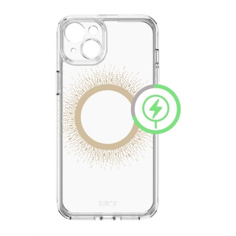 Чехол-накладка AVANA AURA Compatible with MagSafe для iPhone 15 Plus, прозр./золотой - фото 1