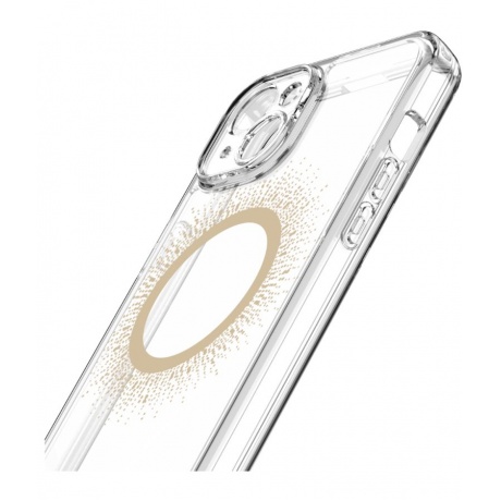 Чехол-накладка AVANA AURA Compatible with MagSafe для iPhone 15 Plus, прозр./золотой - фото 2