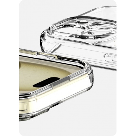 Чехол-накладка AVANA AURA Compatible with MagSafe для iPhone 15 Plus, прозр./золотой - фото 9